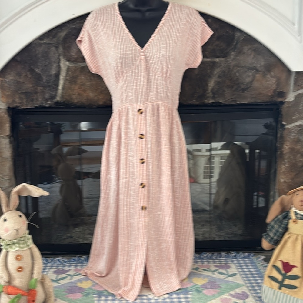 Women’s Caution to the Wind Peach Striped dress size S